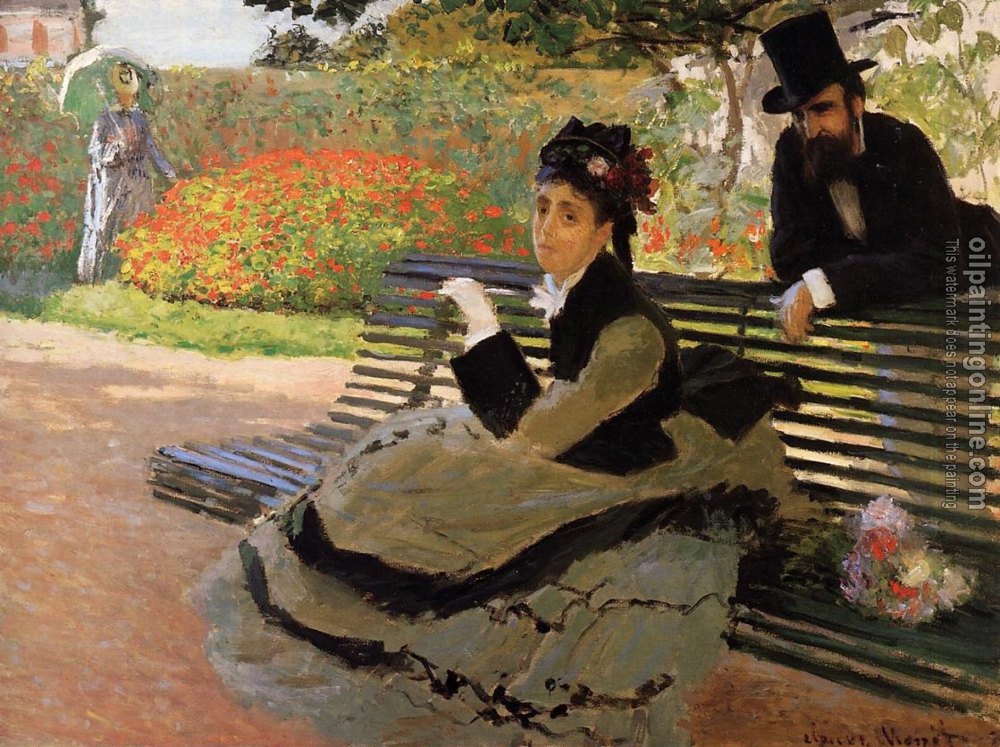 Monet, Claude Oscar - Camille Monet on a Garden Bench